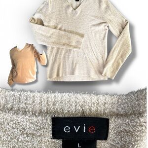 EVIE Soft Beige V-Neck Pullover
